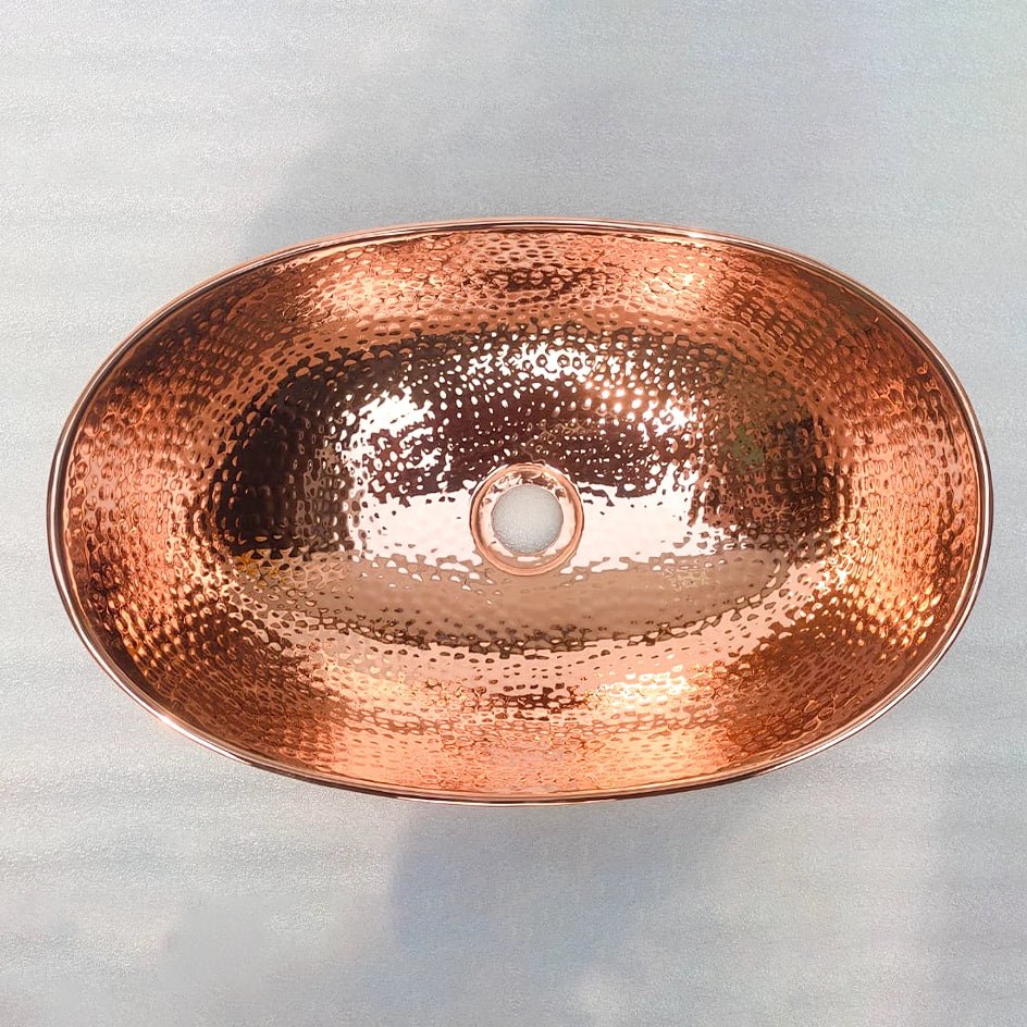 Copper Handfracted Vessel Bathroom Sink - Brassna
