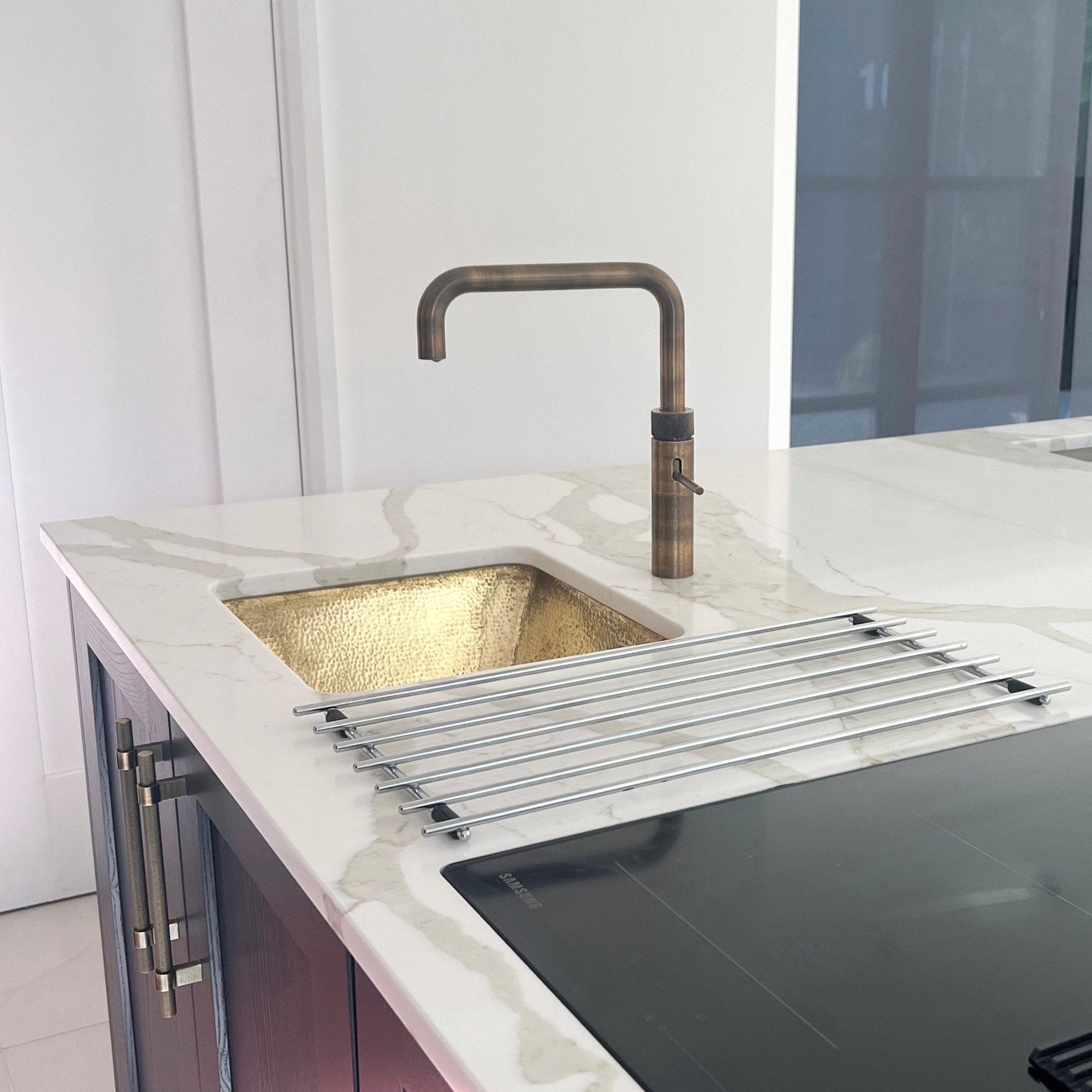 Handcrafted Unlacquered Brass Kitchen Sink - Brassna